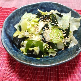 簡単！副菜！レタスとわかめの韓国風サラダ〜♪